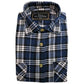 Mens Flannelette Shirt 100% Cotton Check Authentic Flannel Long Sleeve Vintage - Navy Check - S