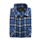 Mens Flannelette Shirt 100% Cotton Check Authentic Flannel Long Sleeve Vintage - Navy Check - S