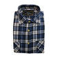 Mens Flannelette Shirt 100% Cotton Check Authentic Flannel Long Sleeve Vintage - Navy Check - S
