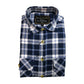 Mens Flannelette Shirt 100% Cotton Check Authentic Flannel Long Sleeve Vintage - Navy Check - S