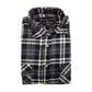 Mens Flannelette Shirt 100% Cotton Check Authentic Flannel Long Sleeve Vintage - Navy Check - S