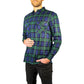 Mens Flannelette Long Sleeve Shirt 100% Cotton Check Authentic Flannel - Full Placket - Green - L