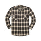 Mens Flannelette Long Sleeve Shirt 100% Cotton Check Authentic Flannel - Full Placket - Black - XXL