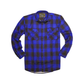Mens Flannelette Long Sleeve Shirt 100% Cotton Check Authentic Flannel - Full Placket - Royal Blue  - M