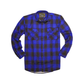 Mens Flannelette Long Sleeve Shirt 100% Cotton Check Authentic Flannel - Full Placket - Royal Blue - XL
