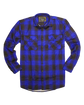 Mens Flannelette Long Sleeve Shirt 100% Cotton Check Authentic Flannel - Full Placket - Royal Blue  - XL