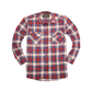 Mens Flannelette Long Sleeve Shirt 100% Cotton Check Authentic Flannel - Full Placket - Navy/Red/White - 3XL