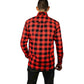 Mens 100% Cotton Flannelette Shirt Long Sleeve Check Authentic Flannel - Red/Black - L