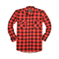 Mens 100% Cotton Flannelette Shirt Long Sleeve Check Authentic Flannel - Red/Black - L