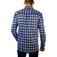 Mens 100% Cotton Flannelette Shirt Long Sleeve Check Authentic Flannel - Denim - 9XL