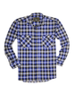 Mens 100% Cotton Flannelette Shirt Long Sleeve Check Authentic Flannel - Denim - XL