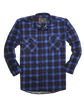 Mens 100% Cotton Flannelette Shirt Long Sleeve Check Authentic Flannel - Blue - XXL