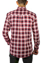 Mens 100% Cotton Flannelette Shirt Long Sleeve Check Authentic Flannel - Red/Navy - 4XL