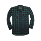 Mens 100% Cotton Flannelette Shirt Long Sleeve Check Authentic Flannel - Green/Navy - 4XL