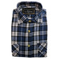Mens Half Placket Flannelette Long Sleeve Pullover Shirt 100% Cotton Check Authentic Flannel  - Black/Purple - S