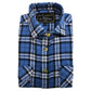 Mens Half Placket Flannelette Long Sleeve Pullover Shirt 100% Cotton Check Authentic Flannel  - Black/Purple - S
