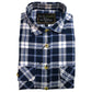 Mens Half Placket Flannelette Long Sleeve Pullover Shirt 100% Cotton Check Authentic Flannel  - Black/Purple - S