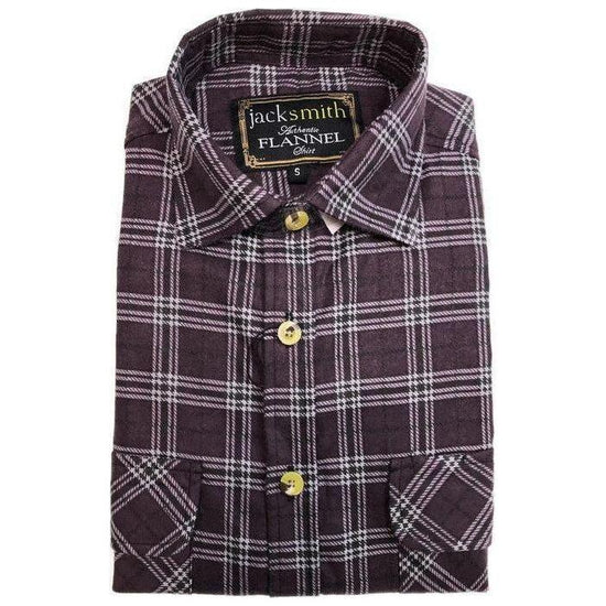 Mens Half Placket Flannelette Long Sleeve Pullover Shirt 100% Cotton Check Authentic Flannel  - Burgundy - M