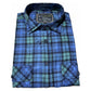 Mens Flannelette Long Sleeve Shirt 100% Cotton Authentic Flannel - Half Placket - Green - M