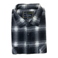 Mens Flannelette Long Sleeve Shirt 100% Cotton Authentic Flannel - Half Placket - Black - 7XL