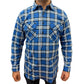 Mens Flannelette Long Sleeve Pullover Shirt 100% Cotton Flannel - Half Placket - Navy - 5XL
