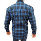 Mens Flannelette Long Sleeve Pullover Shirt 100% Cotton Flannel - Half Placket - Blue - 4XL