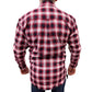 Mens Flannelette Long Sleeve Pullover Shirt 100% Cotton Flannel - Half Placket - Red/Navy - 5XL