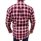 Mens Flannelette Long Sleeve Pullover Shirt 100% Cotton Flannel - Half Placket - Red/Black - 8XL