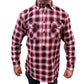 Mens Flannelette Long Sleeve Pullover Shirt 100% Cotton Flannel - Half Placket - Red/Navy - XXL