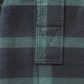 Mens Flannelette Long Sleeve Pullover Shirt 100% Cotton Flannel - Half Placket - Green/Navy - 7XL