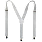 GLITTER SPARKLE SUSPENDERS Braces Clipon Elastic Y-Back Slim Adjustable  - White (Glitter)