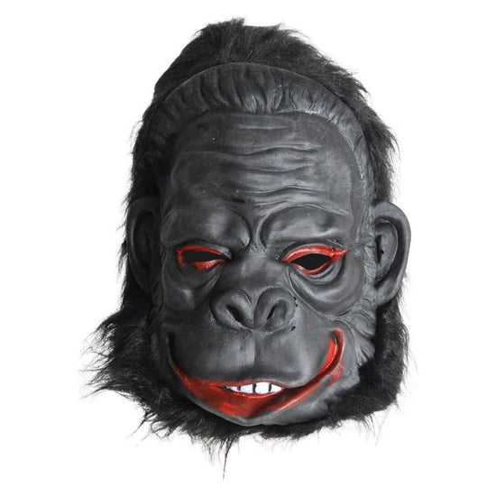 Gorilla Mask Monkey Costume Halloween Animal Ape Chimp with Hair Accessory Latex