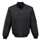 HUSKI Mens Quilted Combat Bomber Waterproof Jacket Windproof Workwear Coat - Black - 3XL