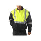 HUSKI Site Mens Hi Vis Wool Blend Bomber Jacket 3M Reflective Tape High Visibility - Yellow/Navy - 4XL