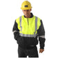 HUSKI Site Mens Hi Vis Wool Blend Bomber Jacket 3M Reflective Tape High Visibility - Yellow/Navy - 5XL