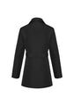 Womens Winter Button Long Trench Coat Jacket Parka Overcoat - Black - XX-Large