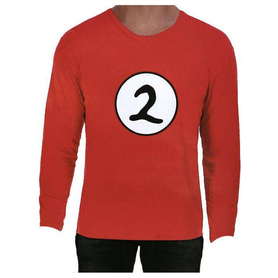 Dr. Seuss Adult Cat In The Hat Thing 2 Long Sleeve Red Top Costume Book Week - L