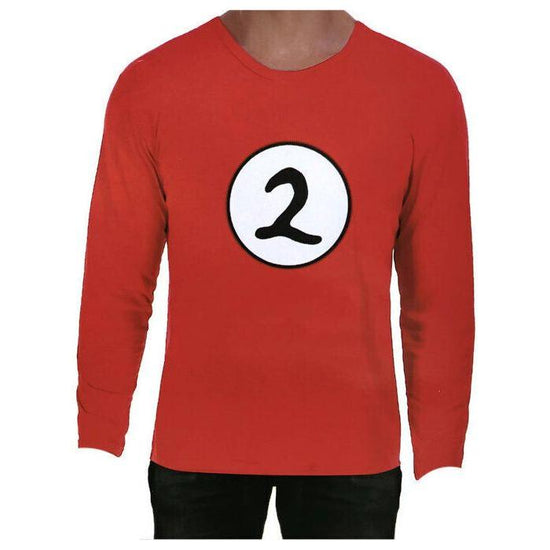 Dr. Seuss Adult Cat In The Hat Thing 2 Long Sleeve Red Top Costume Book Week - L