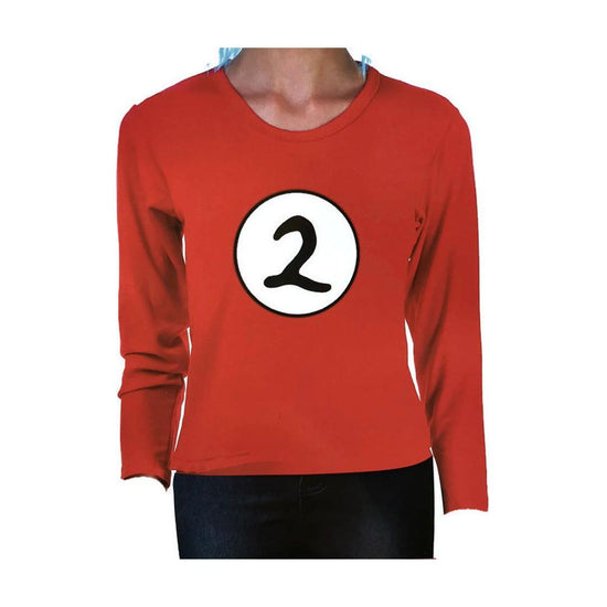 Dr. Seuss Kids Cat In The Hat Thing 2 Long Sleeve Red Top Party Costume Book Week - M (7-9 Years Old)