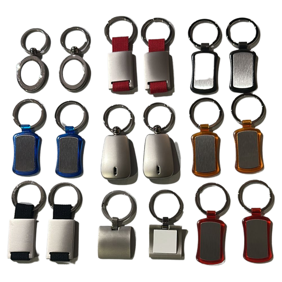 100x High Quality Key Rings Tag Keyring Bag Badge - Assorted Colours & Styles - Bulk