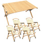 4 Chairs & 1 Table Set Bamboo Camping Folding Portable Outdoor Picnic Travel BBQ