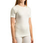 MERINO SKINS Crew Neck Short Sleeve T-Shirt Top 100% Wool Underwear Thermals in Natural - Medium (96cm)