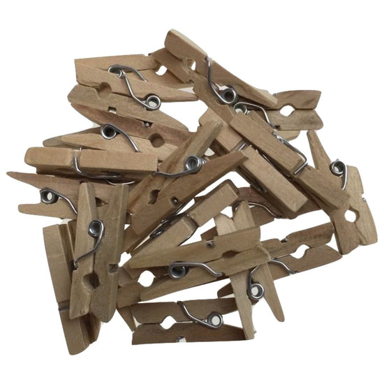 200pc Set Mini Wooden Pegs Craft Scrapbook Shower Clothes Pin 25mm