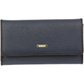 Morrissey Italian Structured Leather Flap Over Ladies Wallet - Navy