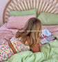 100% Cotton Muslin Duvet Quilt Cover Set w/ 2 Pillow Cases in Pastel Green - King