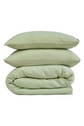 100% Cotton Muslin Duvet Quilt Cover Set w/ 2 Pillow Cases in Pastel Green - Super King