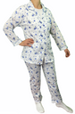 Womens PYJAMAS PJs Set Pajamas Ladies Cotton PJ Womens Long Sleeve Sleepwear - Blue - 14