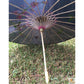 PARASOL UMBRELLA Chinese Japanese Bamboo Flower Pattern Fabric 80cm Diameter - Black