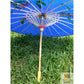 PARASOL UMBRELLA Chinese Japanese Bamboo Flower Pattern Fabric 80cm Diameter - Blue