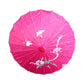 PARASOL UMBRELLA Chinese Japanese Bamboo Flower Pattern Fabric 80cm Diameter - Hot Pink